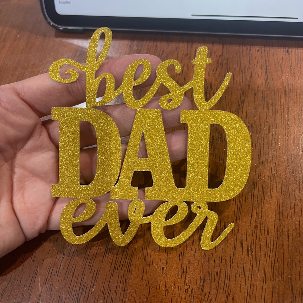Gold Glitter 'Best Dad Ever' Party Decoration